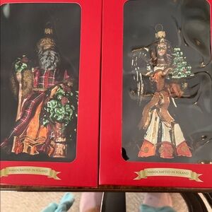 Red and Green Santa Holiday Ornament - Festive Decorative Figurine